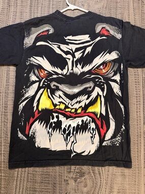 Vtg. WWE Black John Cena Tee with Orange & White Fence Graphic & Big Dog on back